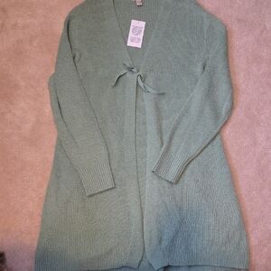 LOGO by Lori Goldstein Soft Green Cardigan